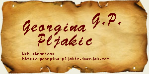 Georgina Pljakić vizit kartica